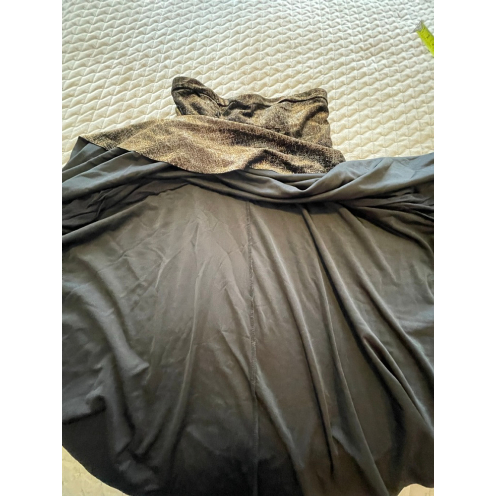 Free People Black Velvet Metallic Gold Silver Shimmer Dress Small NWT - Picture 11 of 12
